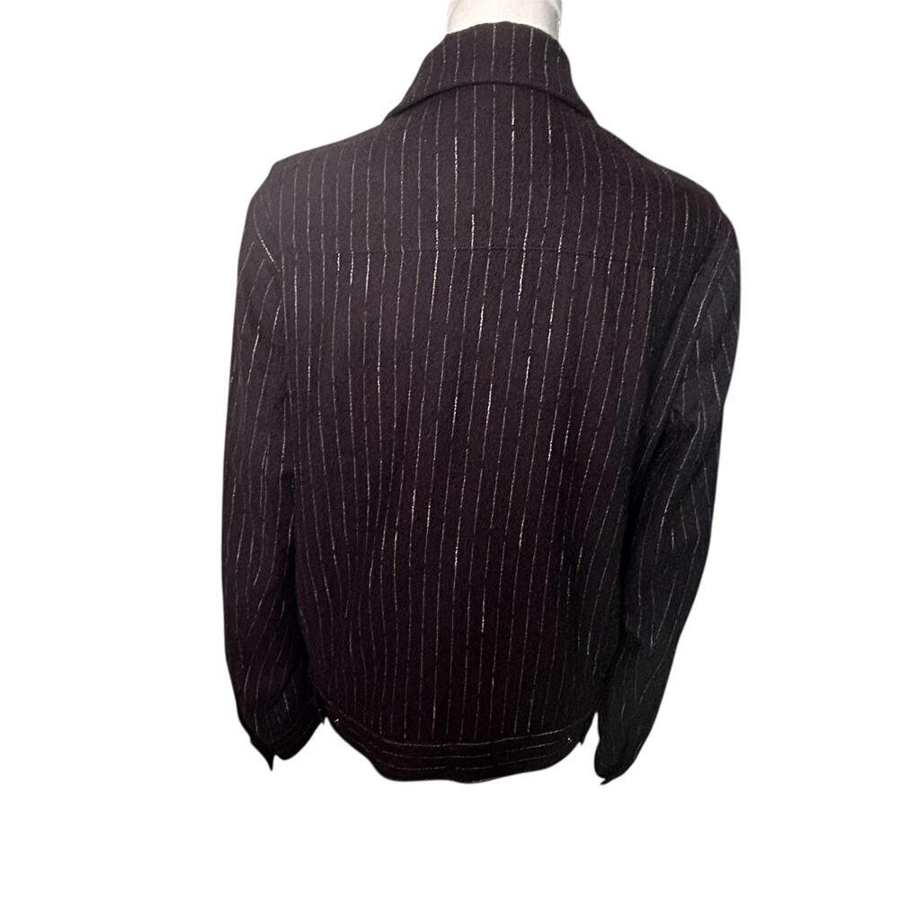John Varvatos dark plum white striped dress trucker jacket size EU 48 (*US M) - Picture 8 of 14